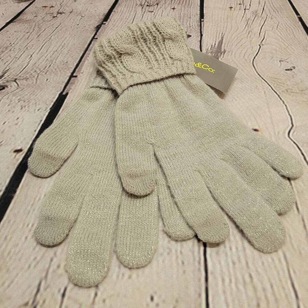 Style & Co Shine Cable Knit Tech Gloves
